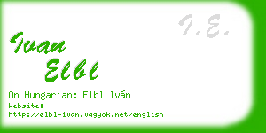 ivan elbl business card